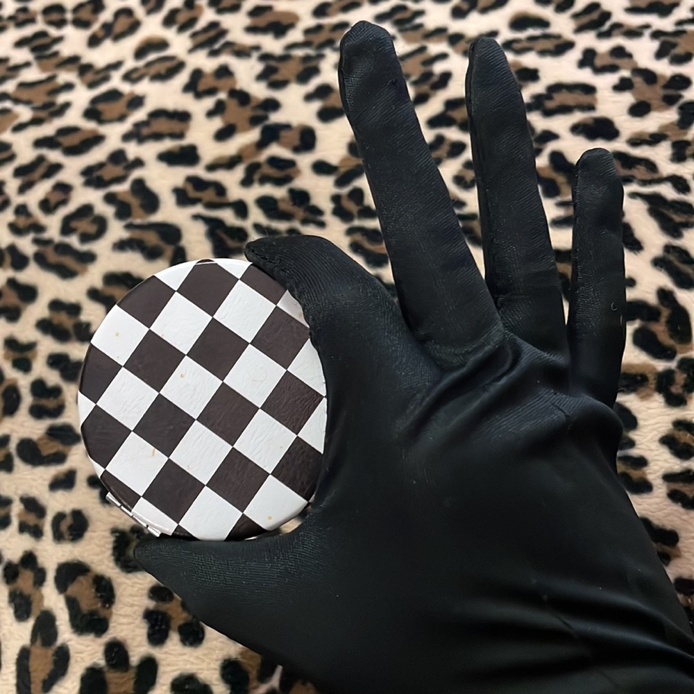 CHECKERED 🏁 Compact Pocket Mirror Purse Black White Checkerboard Vans Beauty - Picture 14 of 14